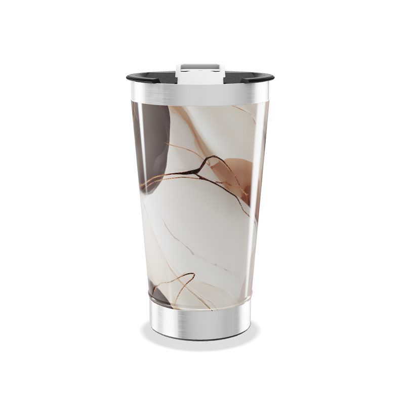 Copo Térmico - Mármore Branco e Marrom