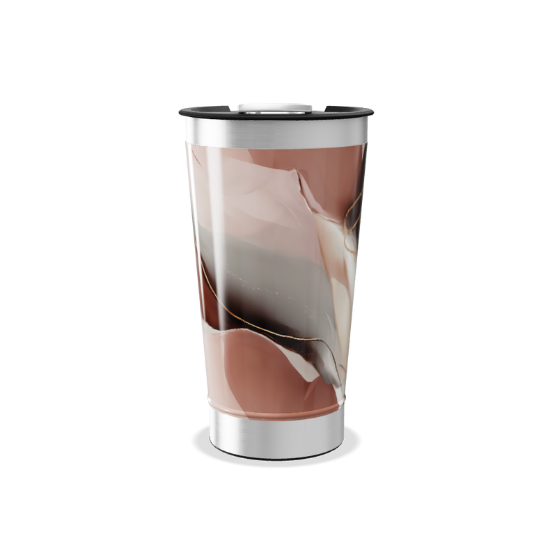 Copo Térmico - Mármore Branco e Marrom