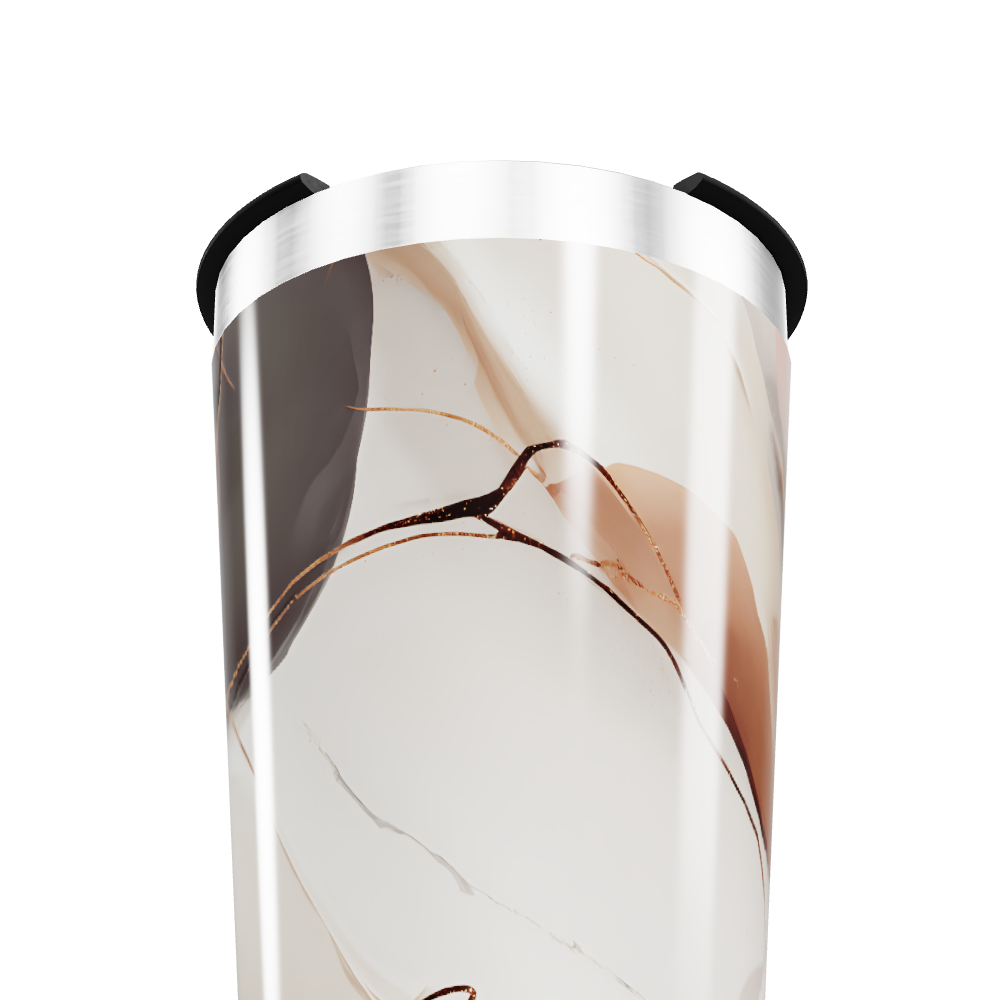 Copo Térmico - Mármore Branco e Marrom