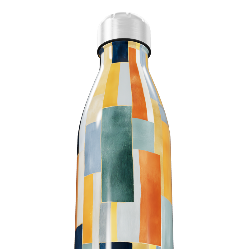 Garrafa Inox - Colorida com Estampa Geométrica