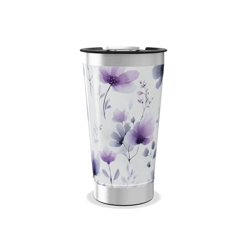 Copo Térmico - Floral Roxo Inox
