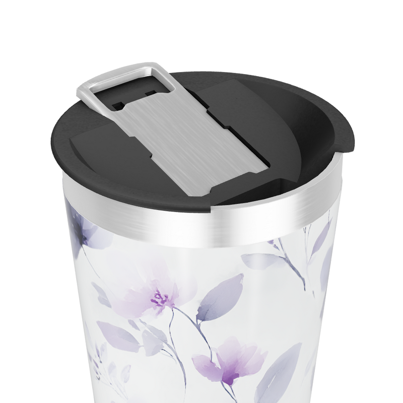 Copo Térmico - Floral Roxo Inox