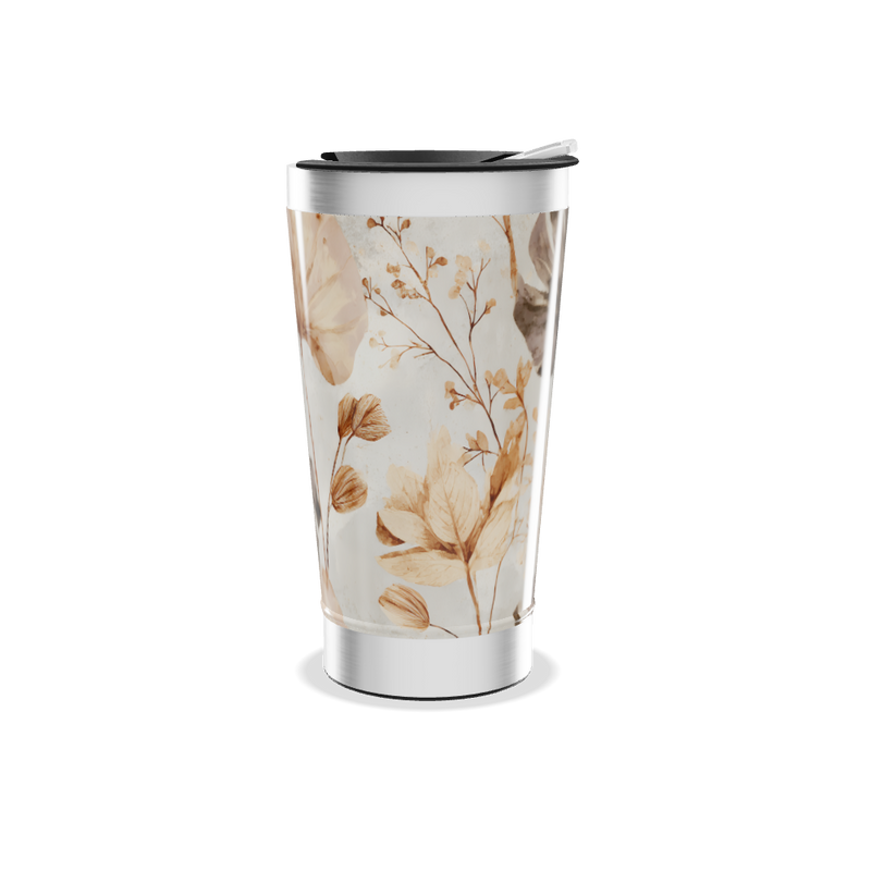 Copo Térmico - Estampa Folhagem Bege