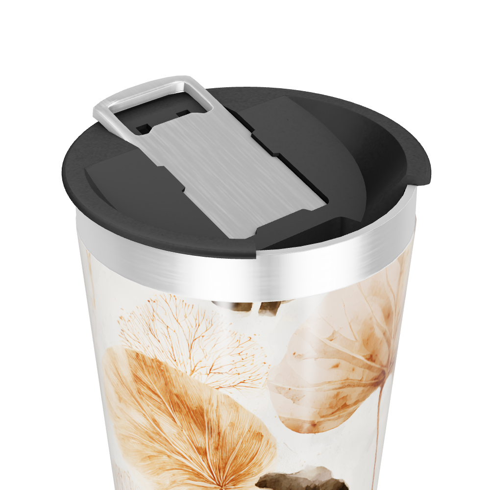 Copo Térmico - Estampa Folhagem Bege