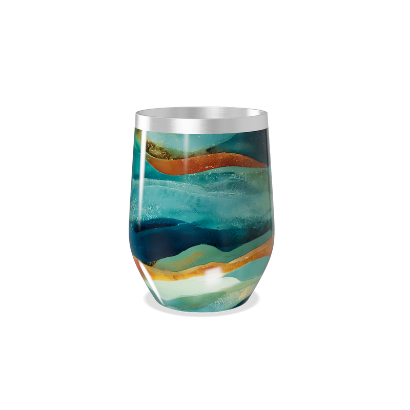 Copo Térmico Slim - Estampa Ondas Coloridas