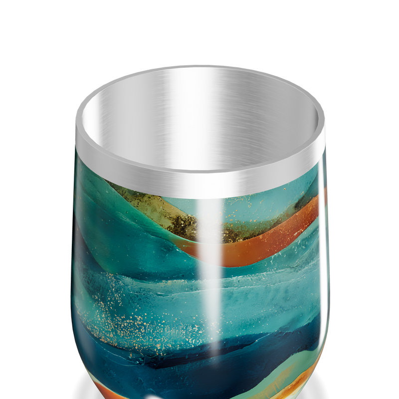 Copo Térmico Slim - Estampa Ondas Coloridas