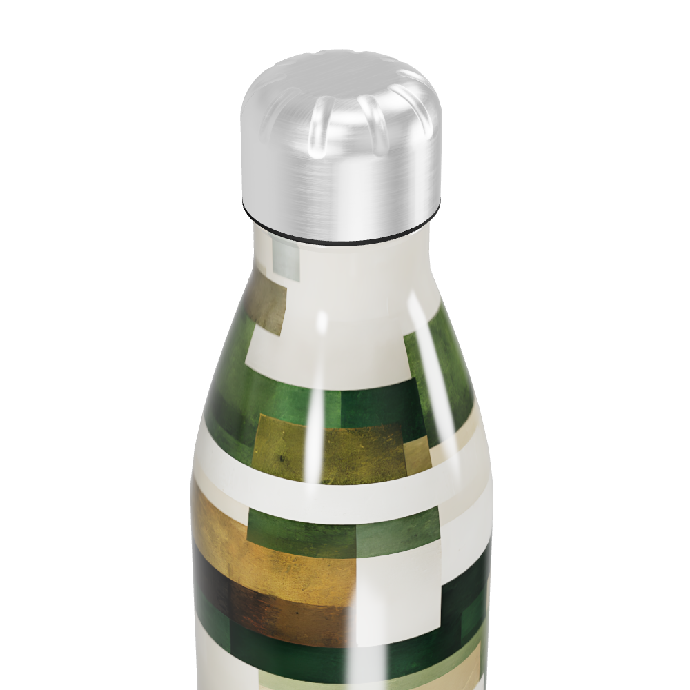 Garrafa Inox - Estampa Geométrica Verde