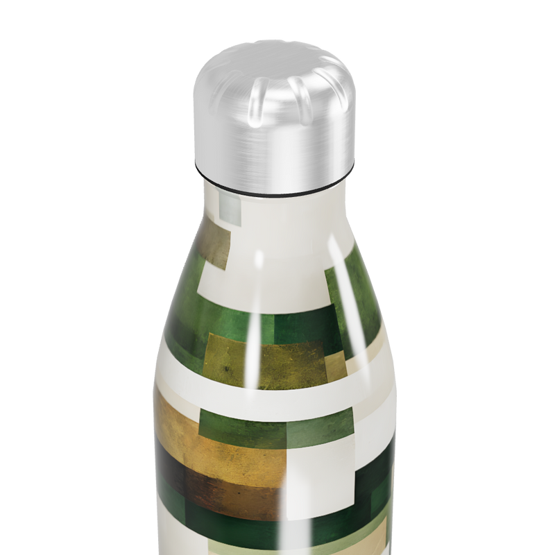 Garrafa Inox - Estampa Geométrica Verde