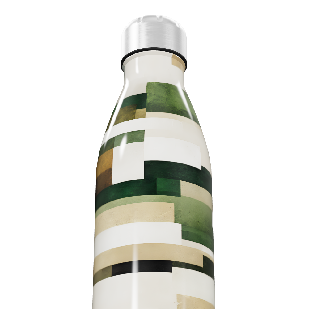 Garrafa Inox - Estampa Geométrica Verde