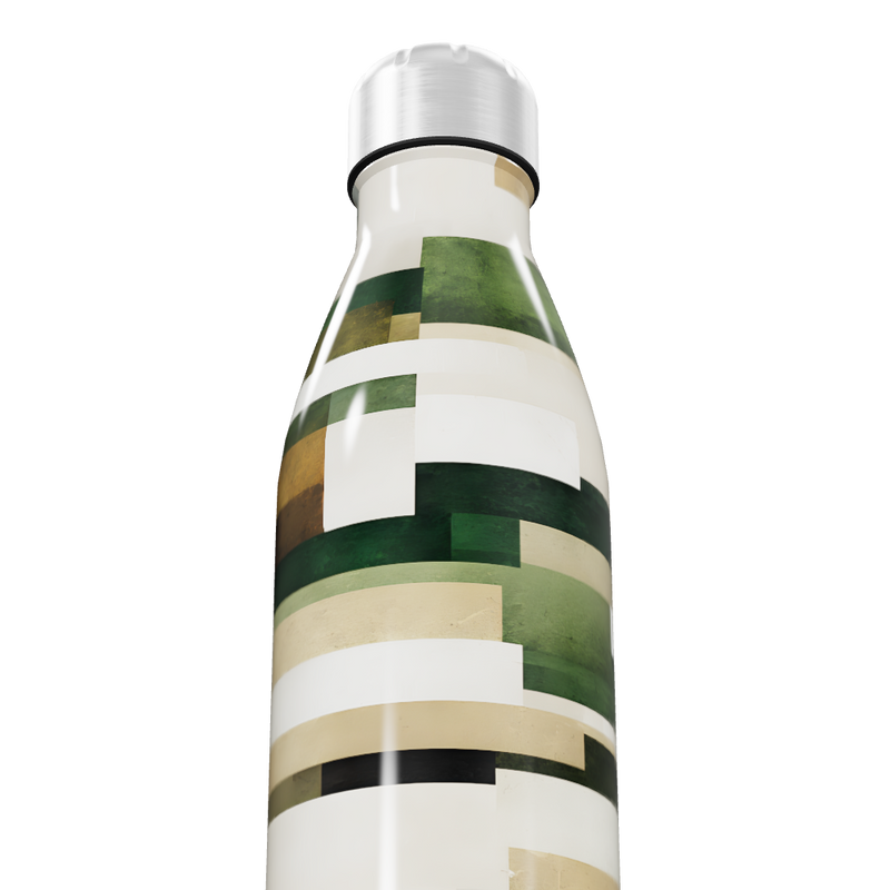 Garrafa Inox - Estampa Geométrica Verde