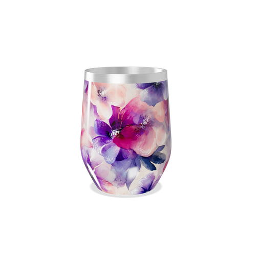 Copo Térmico Slim - Floral Aquarela Inox