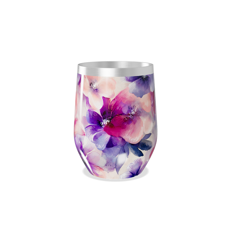 Copo Térmico Slim - Floral Aquarela Inox