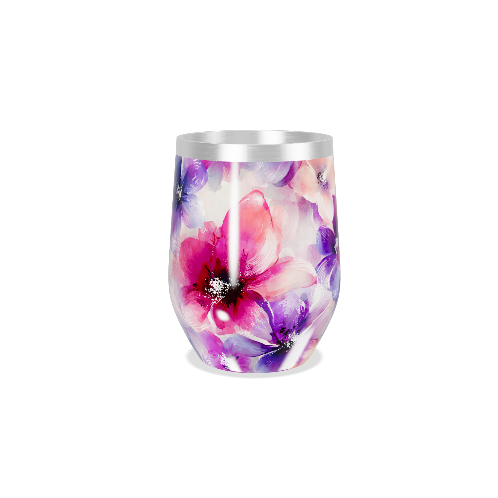 Copo Térmico Slim - Floral Aquarela Inox