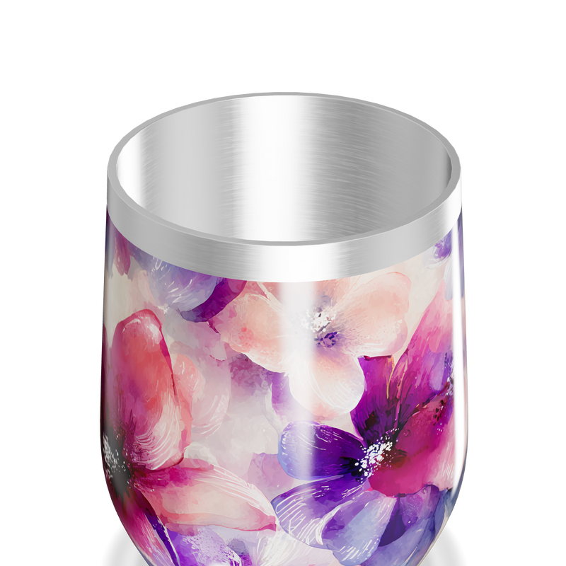 Copo Térmico Slim - Floral Aquarela Inox