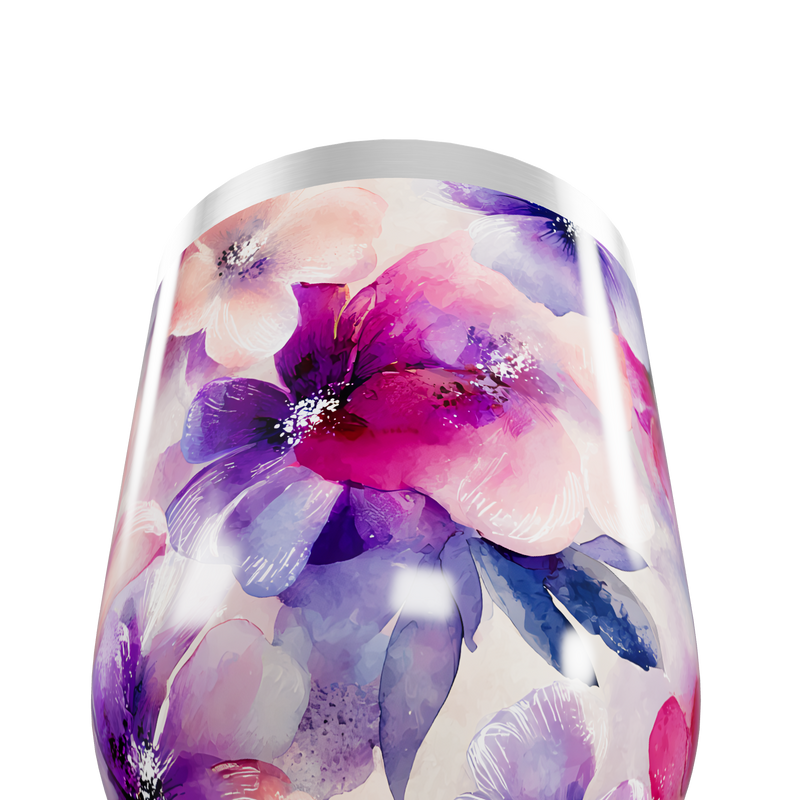 Copo Térmico Slim - Floral Aquarela Inox