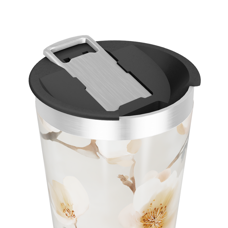 Copo Térmico - Floral Bege Aço Inox