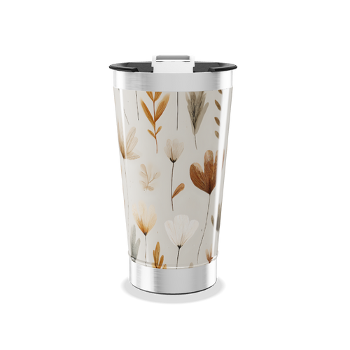 Copo Térmico - Floral Bege Inox