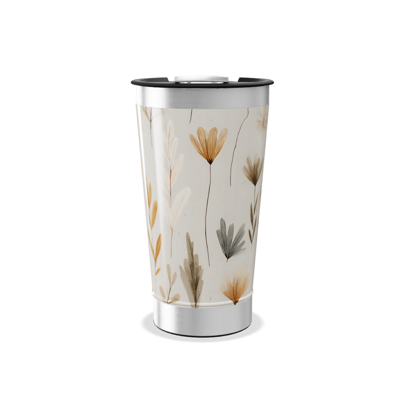 Copo Térmico - Floral Bege Inox
