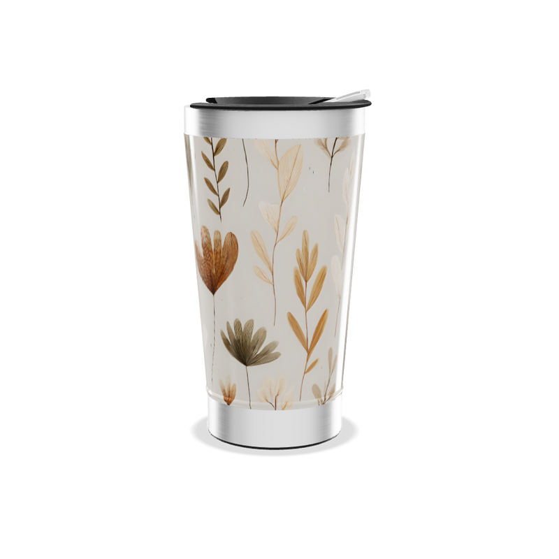 Copo Térmico - Floral Bege Inox
