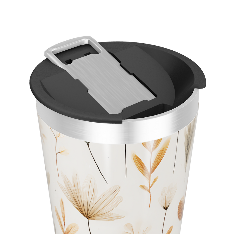 Copo Térmico - Floral Bege Inox