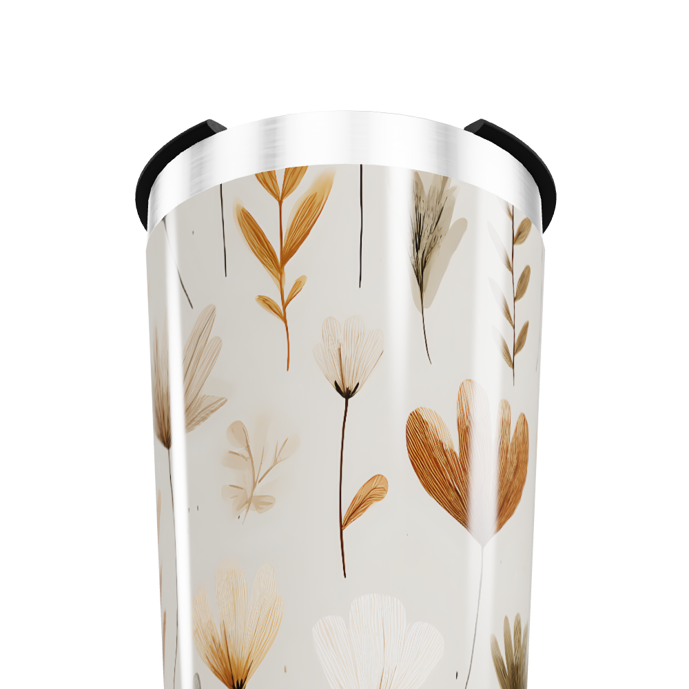 Copo Térmico - Floral Bege Inox