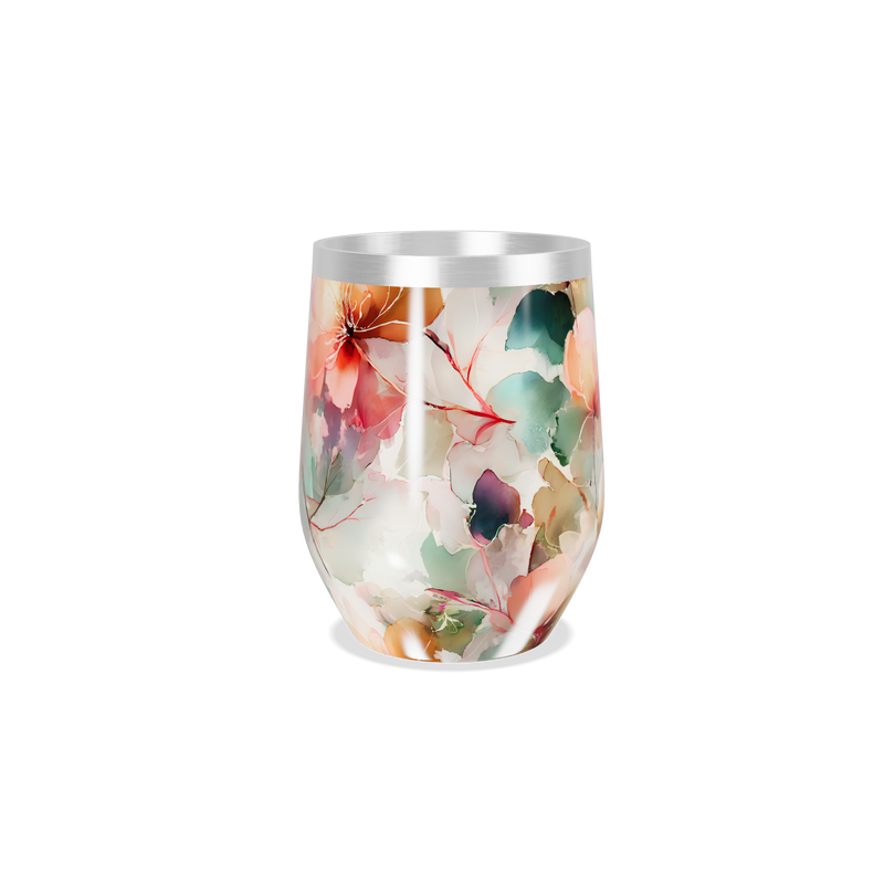 Copo Térmico Slim - Floral Colorido Inox