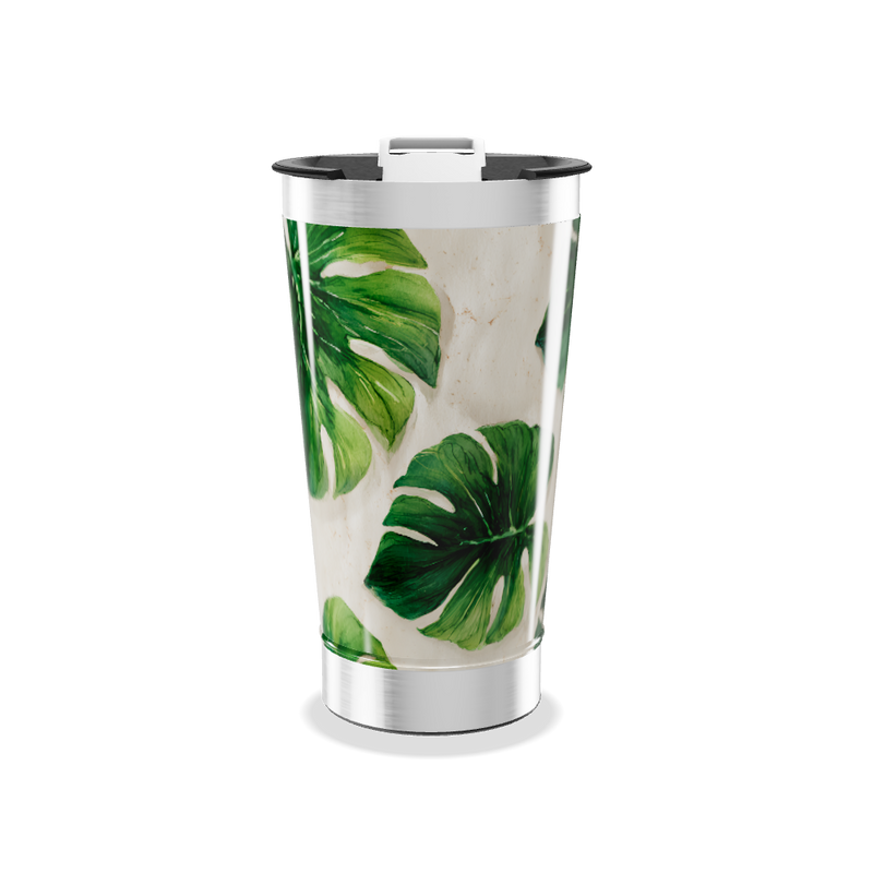 Copo Térmico - Folhas Verdes Aço Inox