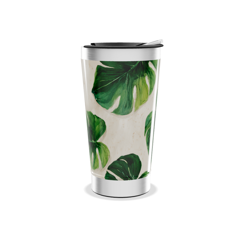 Copo Térmico - Folhas Verdes Aço Inox