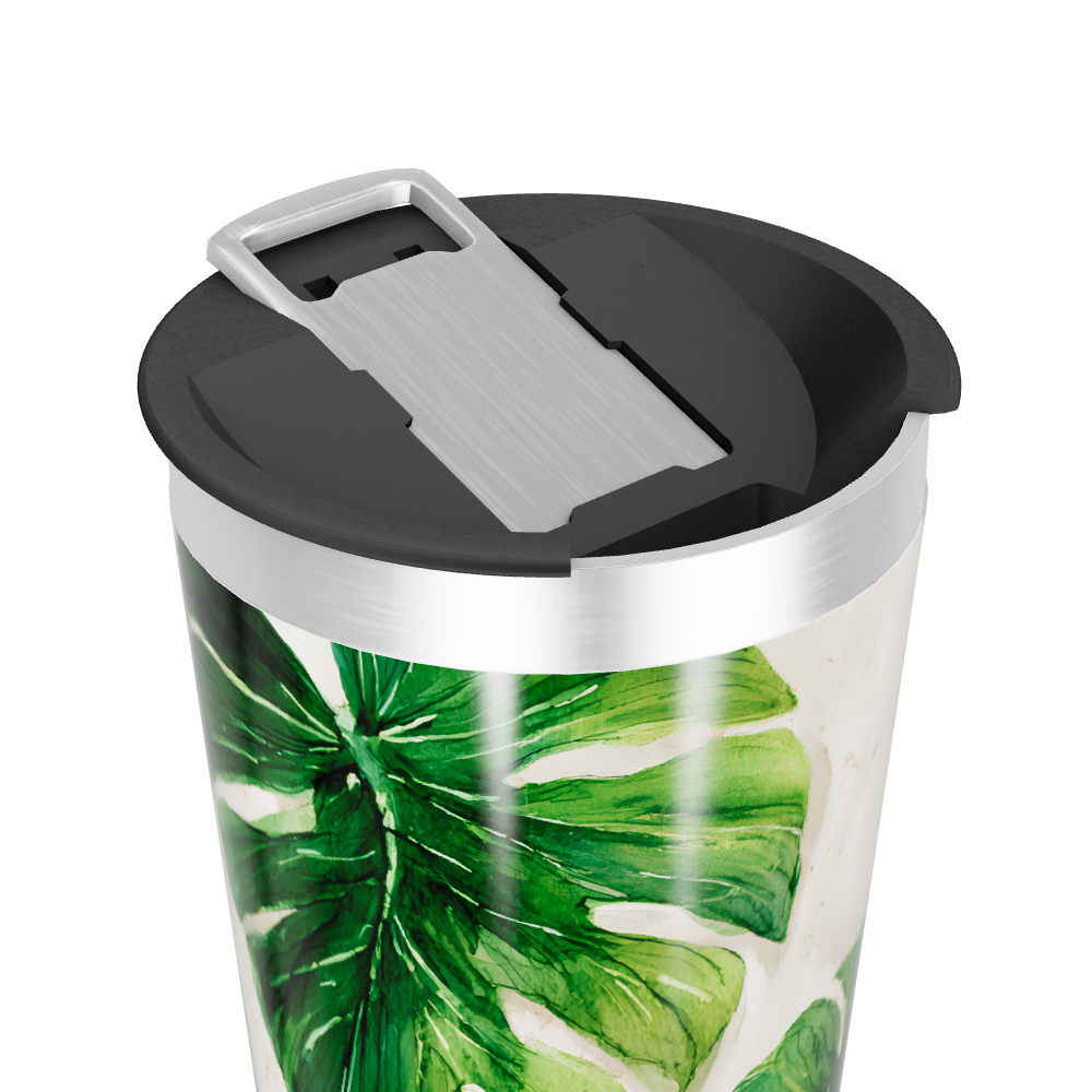 Copo Térmico - Folhas Verdes Aço Inox
