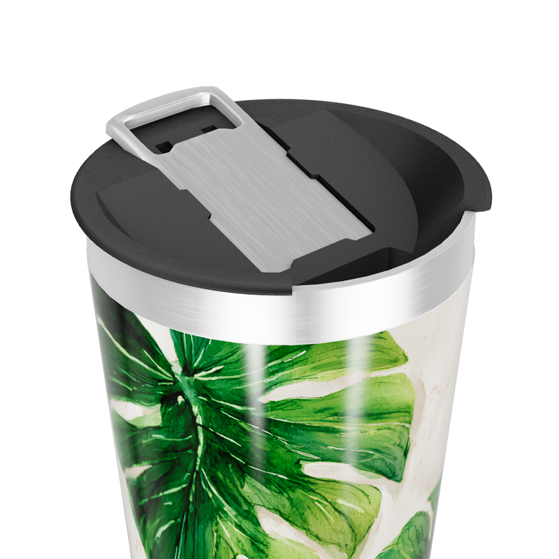 Copo Térmico - Folhas Verdes Aço Inox