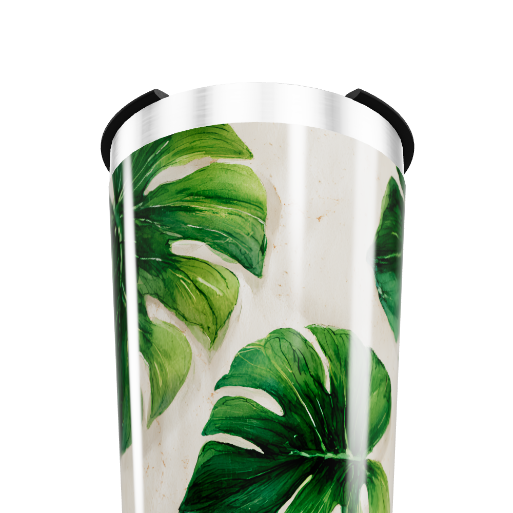 Copo Térmico - Folhas Verdes Aço Inox