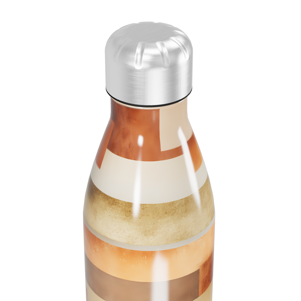 Garrafa Inox - Estampada Listras Bege e Marrom