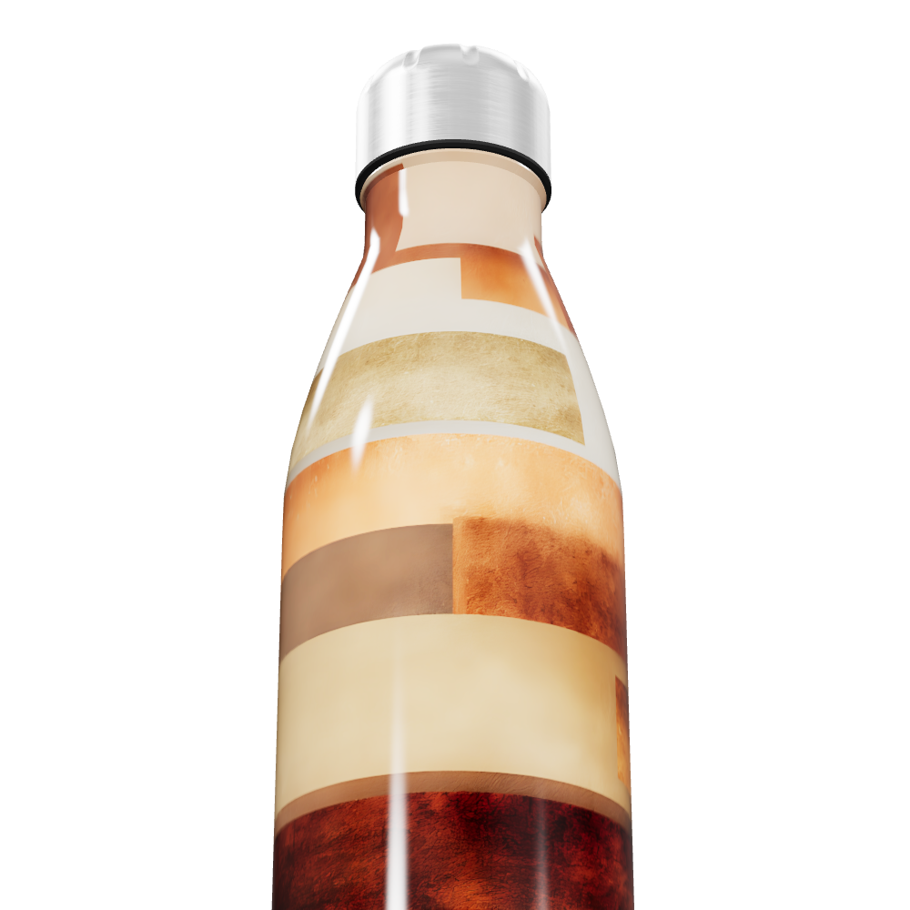 Garrafa Inox - Estampada Listras Bege e Marrom
