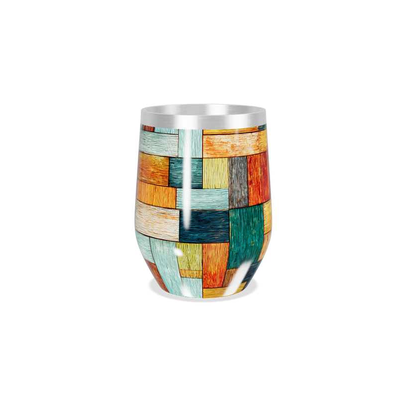 Copo Térmico Slim - Estampa Colorida Madeira