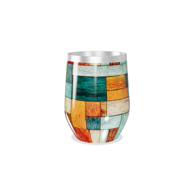 Copo Térmico Slim - Estampa Colorida Madeira