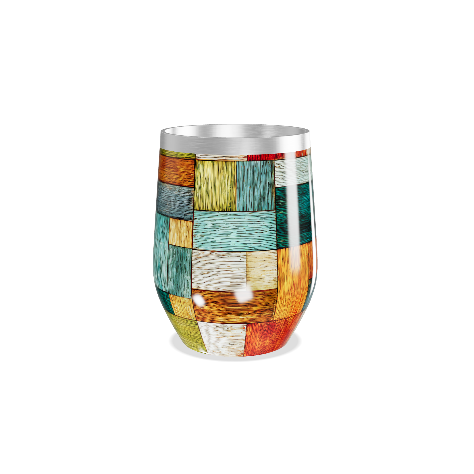 Copo Térmico Slim - Estampa Colorida Madeira