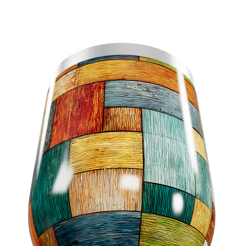 Copo Térmico Slim - Estampa Colorida Madeira