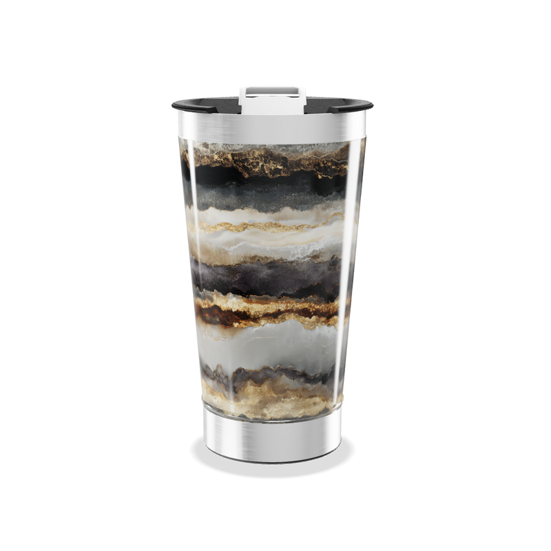 Copo Térmico - Mármore Preto e Dourado