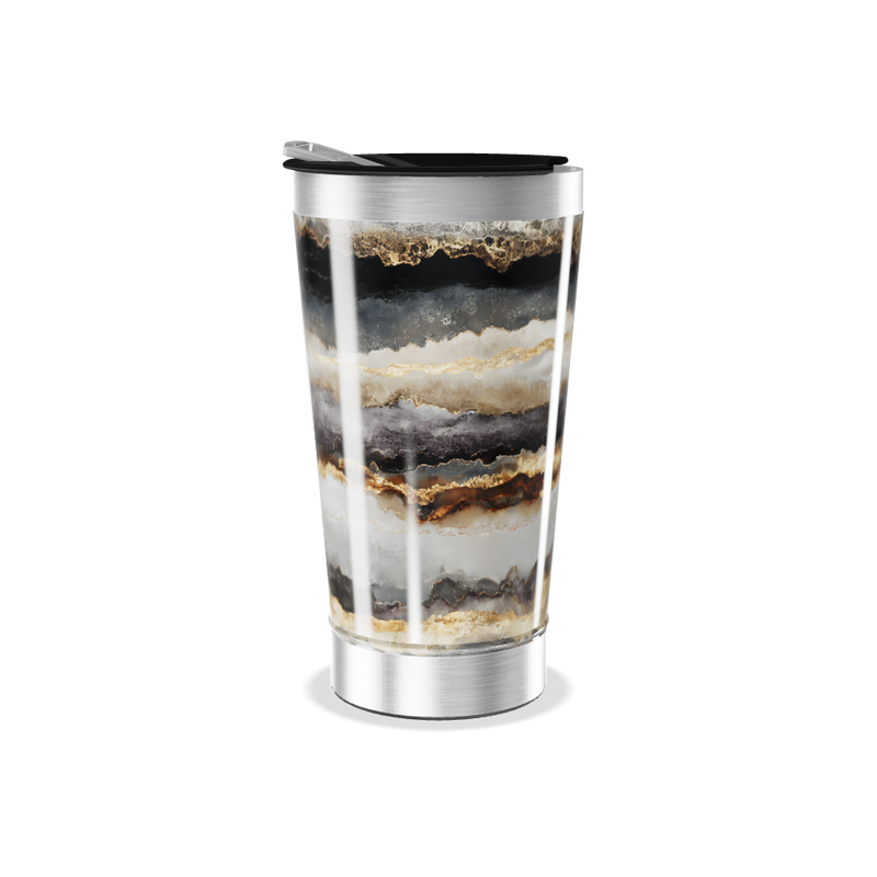 Copo Térmico - Mármore Preto e Dourado