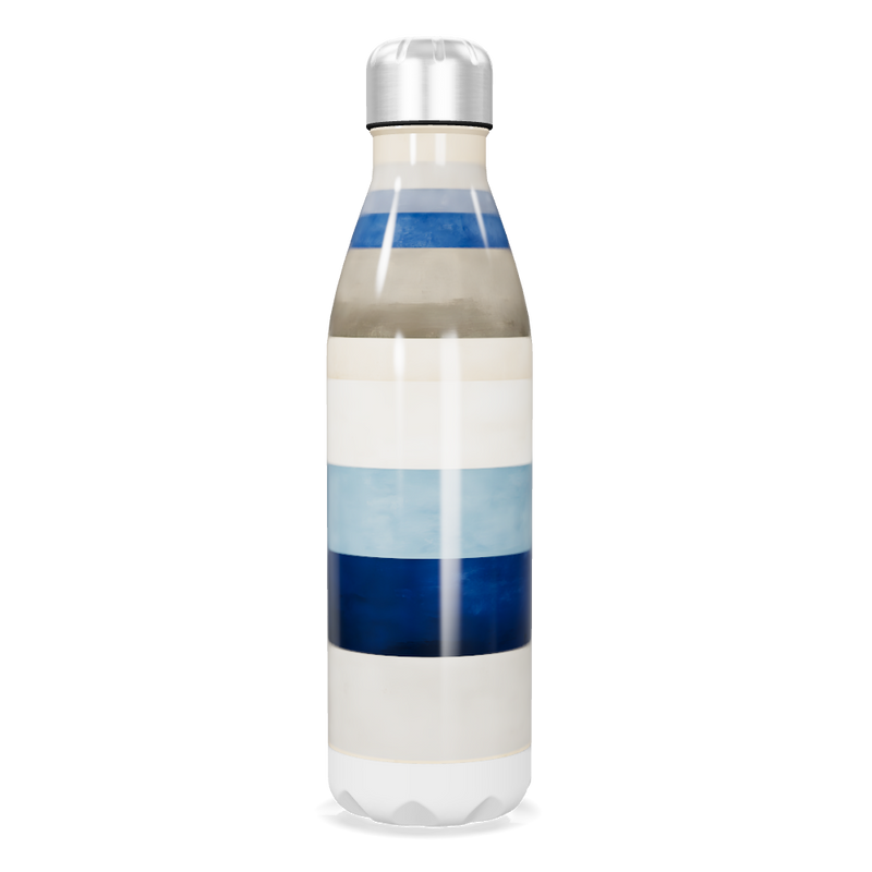 Garrafa Inox Listrada Azul e Bege