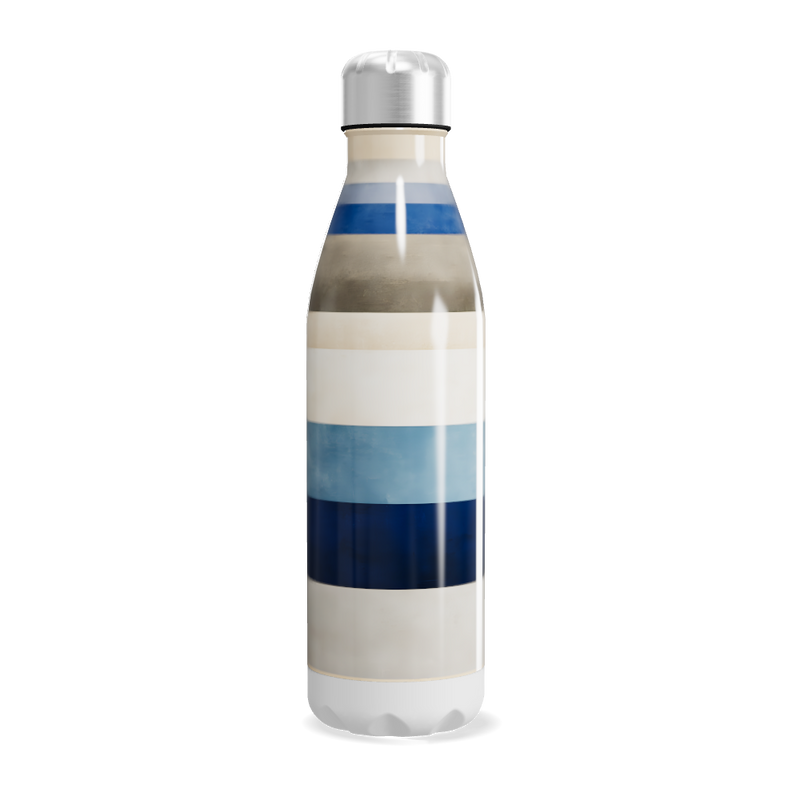 Garrafa Inox Listrada Azul e Bege