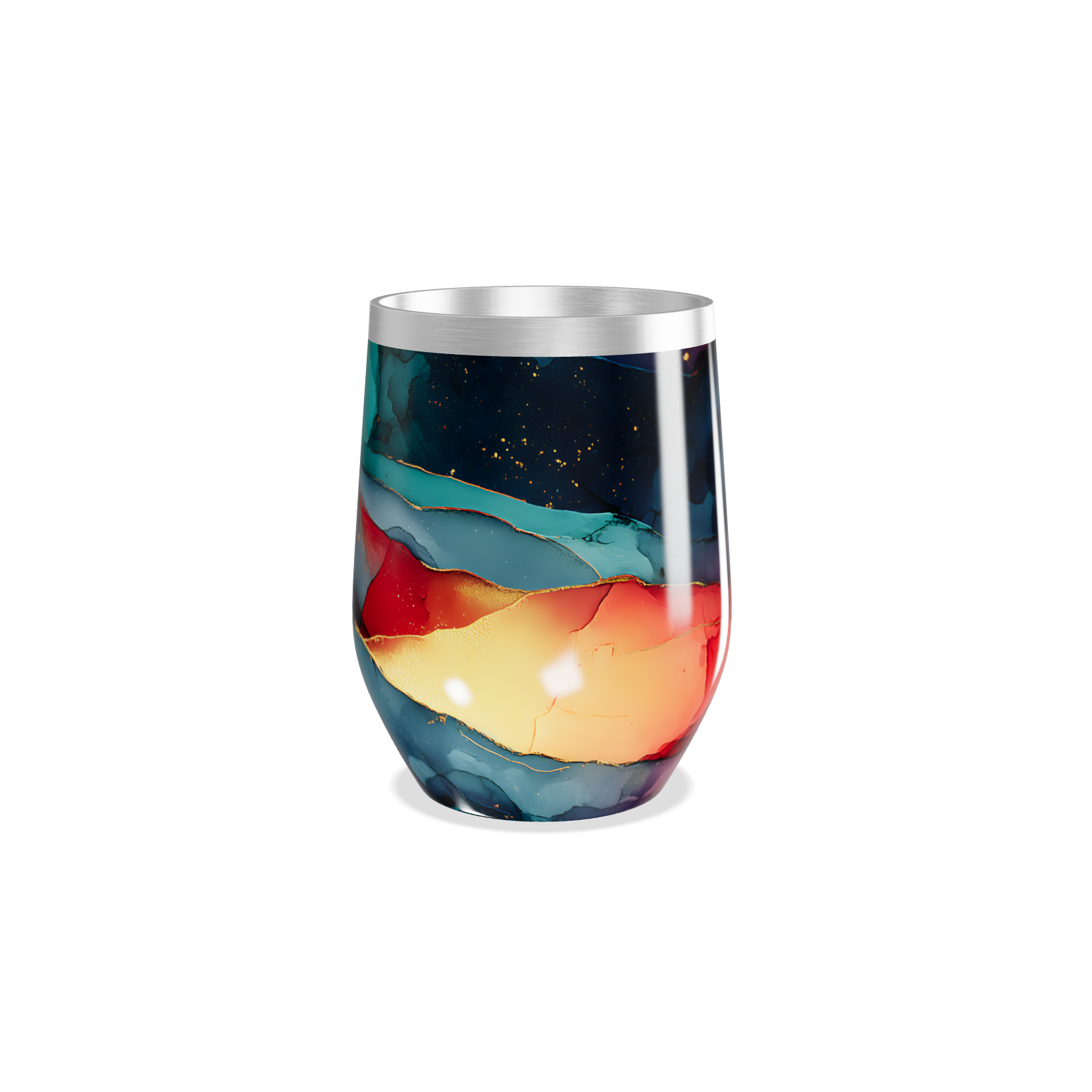 Copo Térmico Slim - Mármore Multicolor Inox