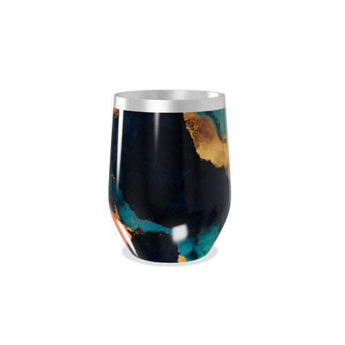 Copo Térmico Slim - Marmorizado Azul e Dourado