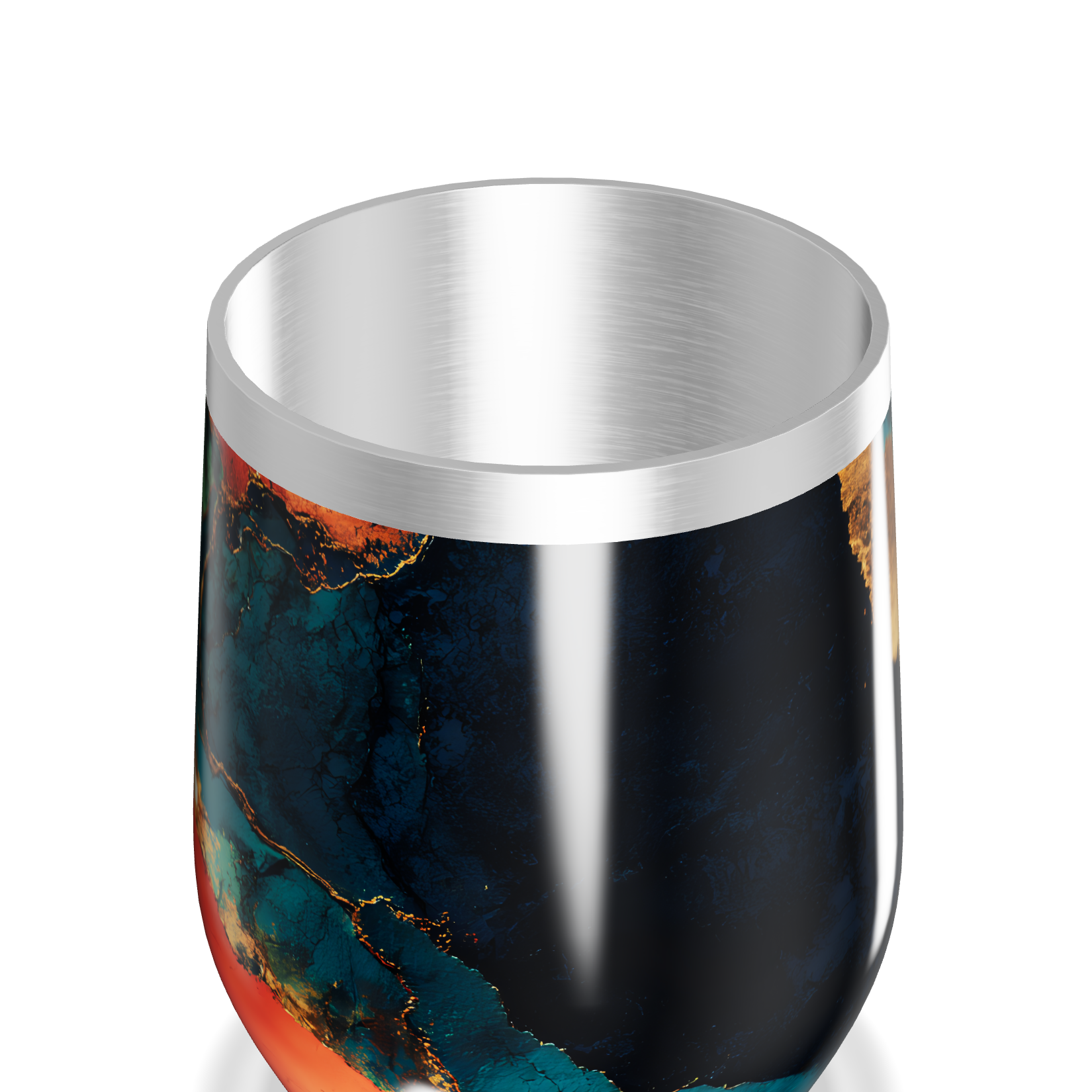 Copo Térmico Slim - Marmorizado Azul e Dourado