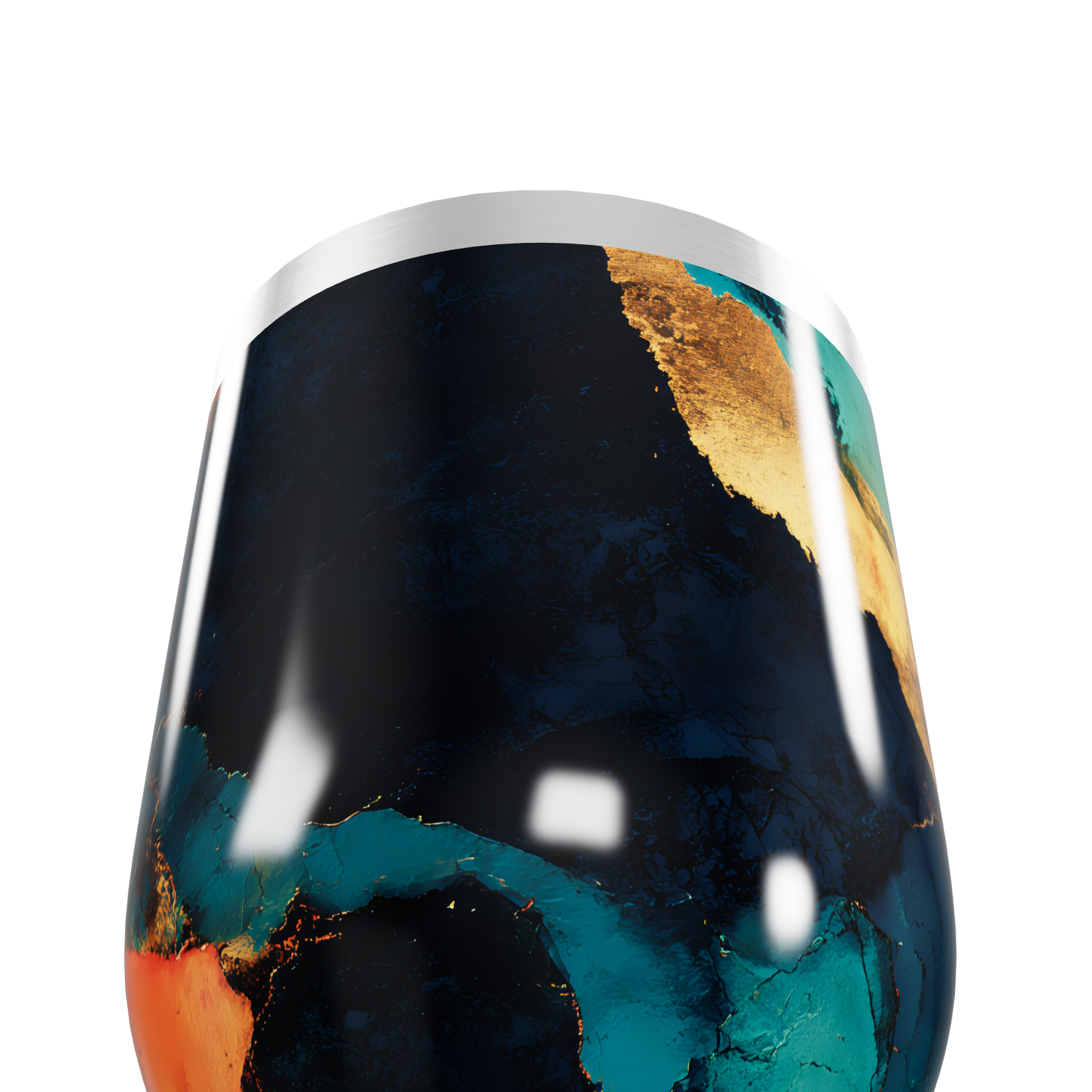 Copo Térmico Slim - Marmorizado Azul e Dourado