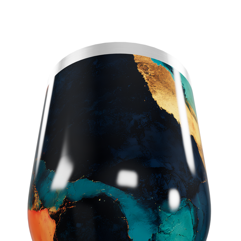 Copo Térmico Slim - Marmorizado Azul e Dourado