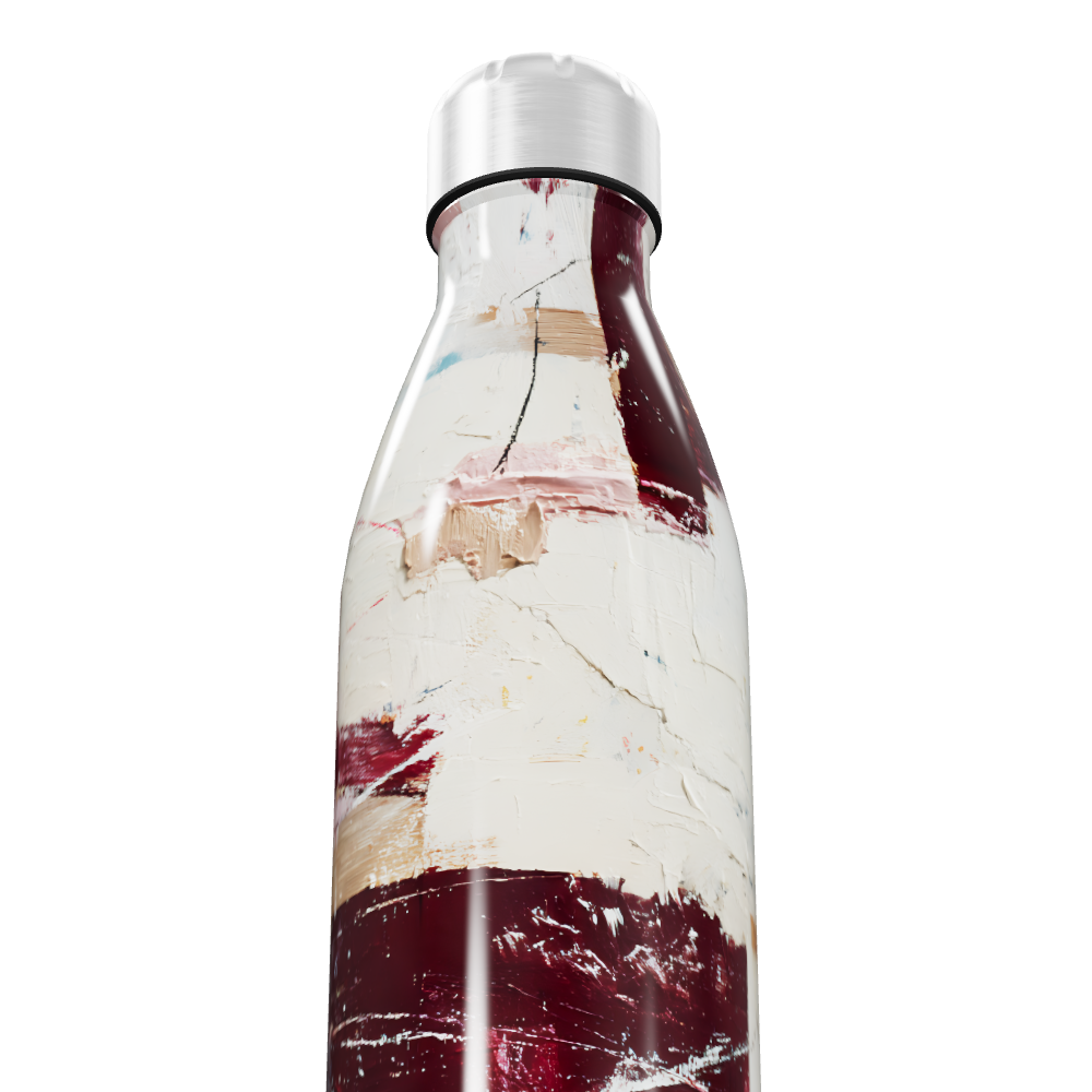 Garrafa Inox - Estampa Abstrata Vermelha
