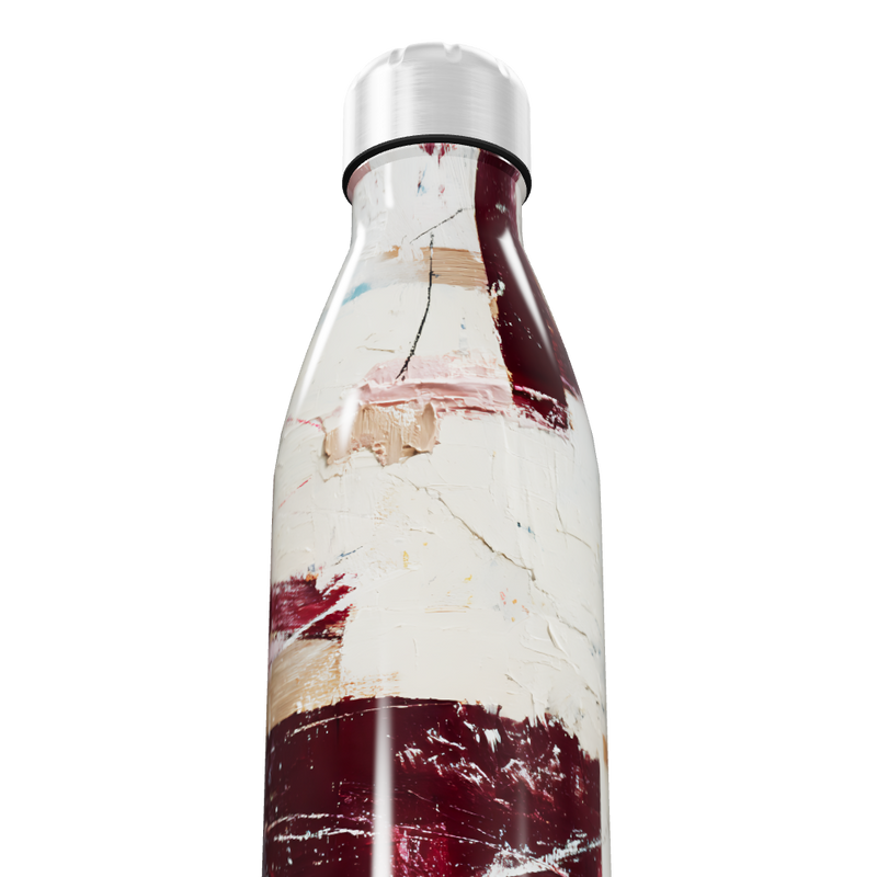 Garrafa Inox - Estampa Abstrata Vermelha