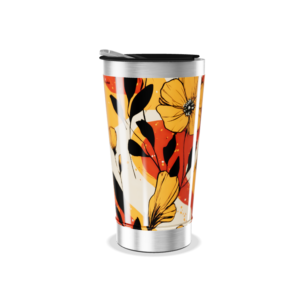 Copo Térmico - Floral colorido aço inox
