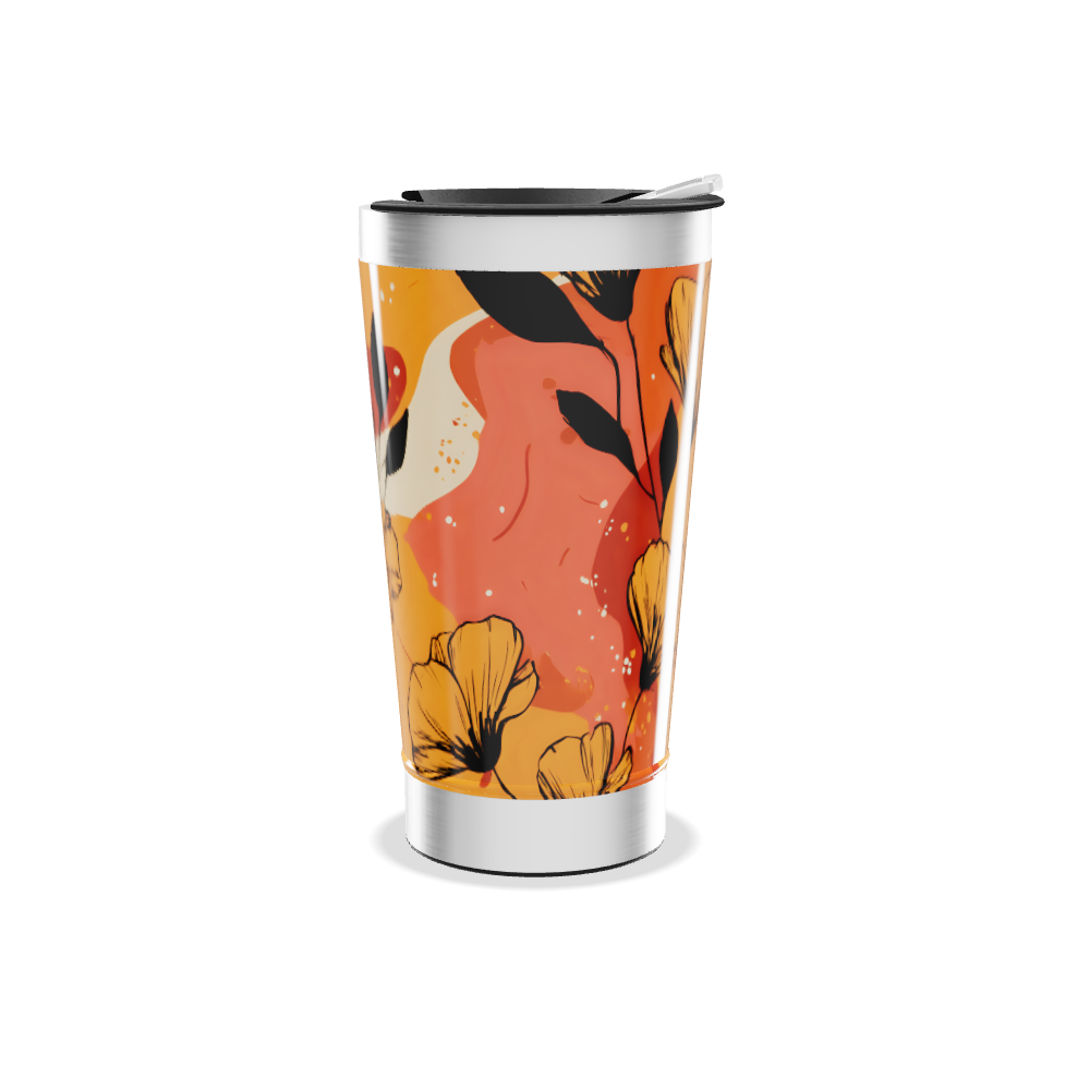 Copo Térmico - Floral colorido aço inox
